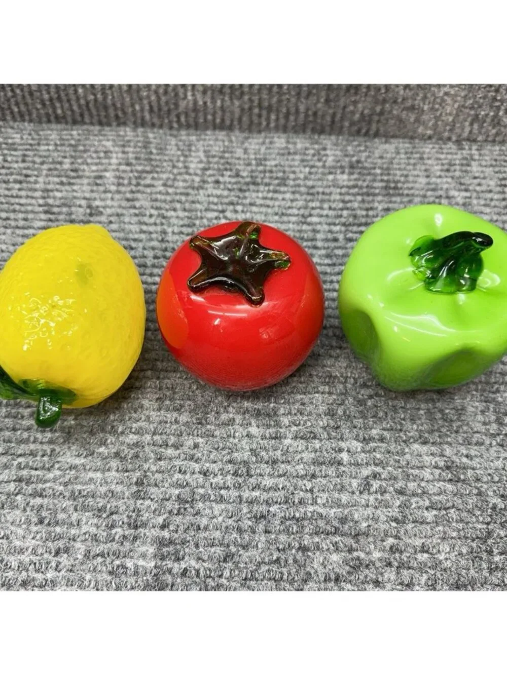 Vintage Murano Style Hand Blown Glass Fruits & Vegetables Cottagecore Lot Of 9